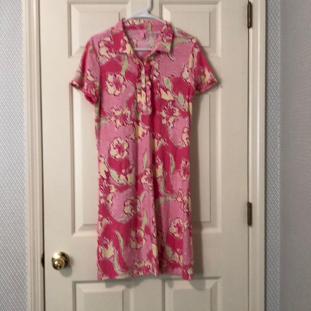 Lilly Pulitzer Carolyn Hottie PInk Dress Large